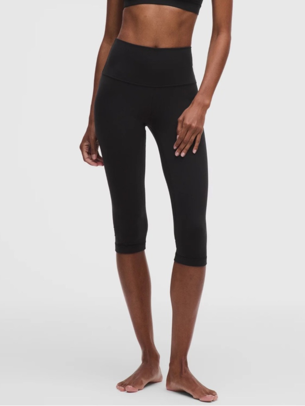 Lululemon Align Black High Rise Active Capri Crop Leggings Nulu Yoga Size 4 19”